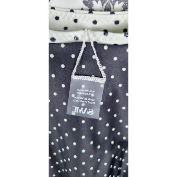 Polka Dot One Piece Swimsuit - Black and White - Picture 7 of 11